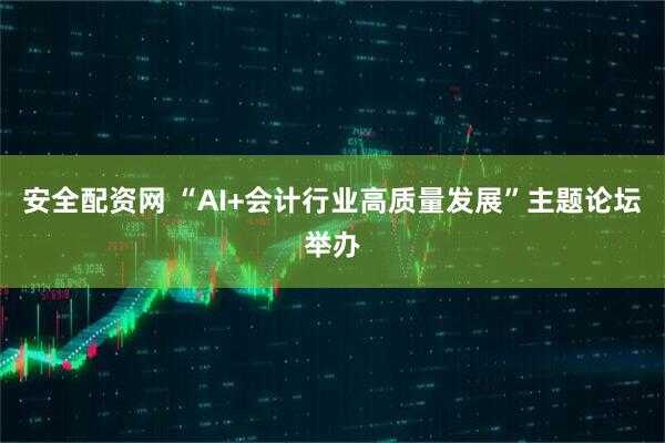 安全配资网 “AI+会计行业高质量发展”主题论坛举办
