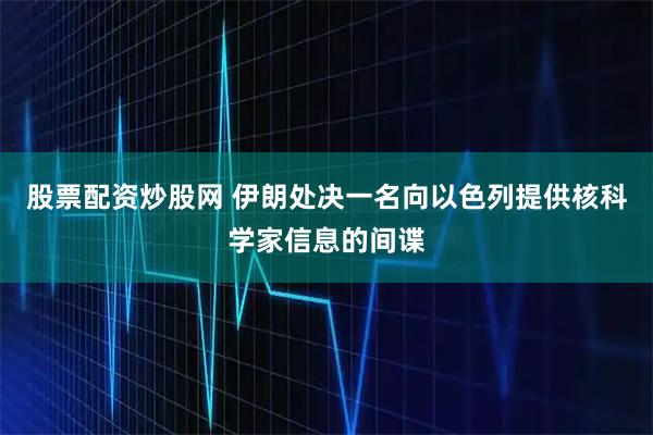 股票配资炒股网 伊朗处决一名向以色列提供核科学家信息的间谍